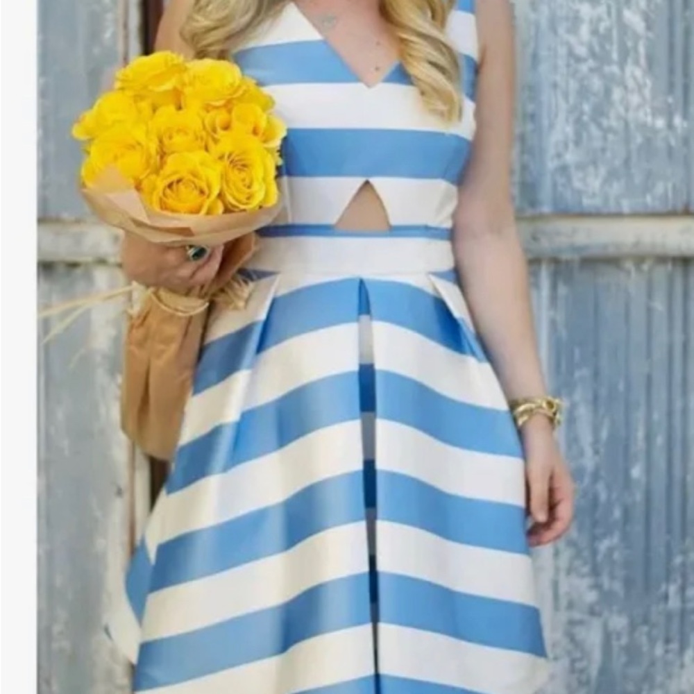 Topshop blue and white stripe dress